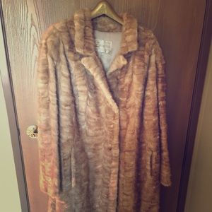Full length women’s real mink coat in blonde